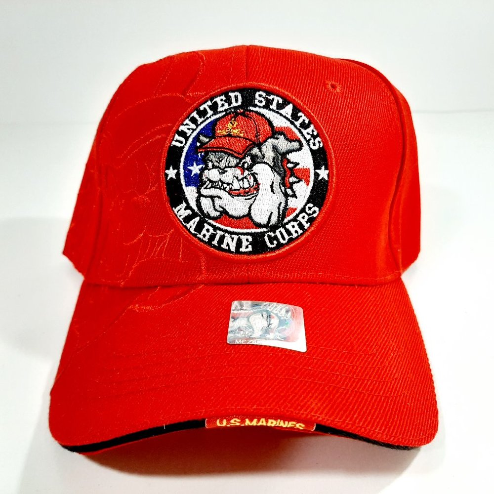 USMC Marines Marine Corps Hat Red Bulldog Round Se